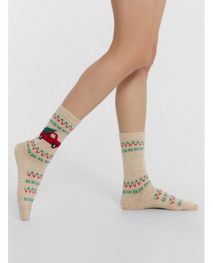 Носки бежевый меланж