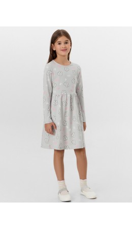 Платье кролики на св.сером