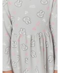 Платье кролики на св.сером
