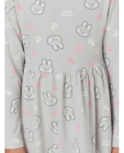 Платье кролики на св.сером