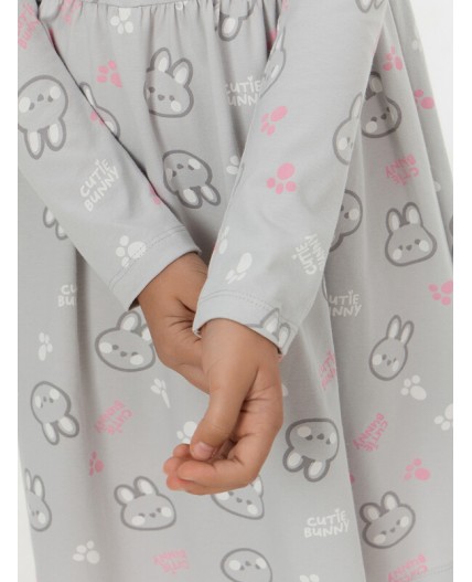 Платье кролики на св.сером