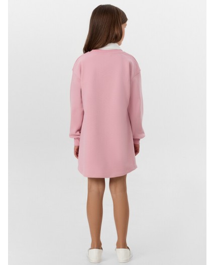 Платье пыльный розовый +печать1