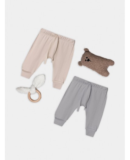 Ползунки серый +пудровый