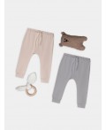 Ползунки серый +пудровый