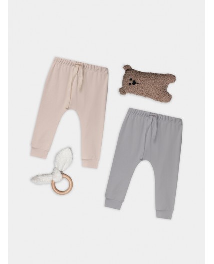 Ползунки серый +пудровый