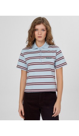 Поло бордово -голубая полоска