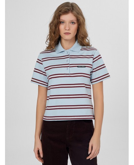Поло бордово -голубая полоска