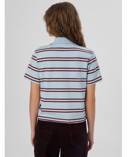 Поло бордово -голубая полоска