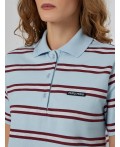 Поло бордово -голубая полоска