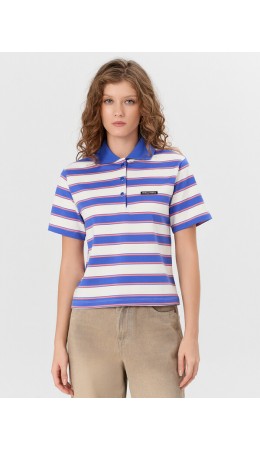 Поло полоска ультрамарин