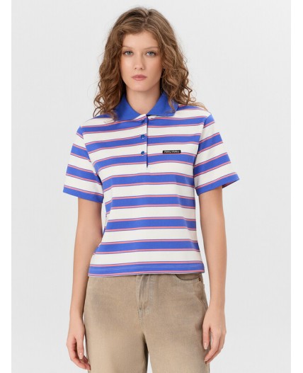Поло полоска ультрамарин