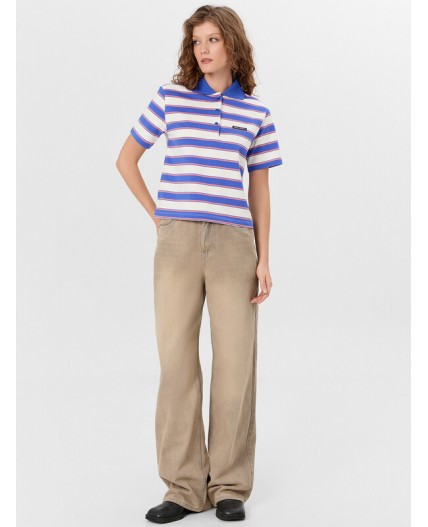 Поло полоска ультрамарин