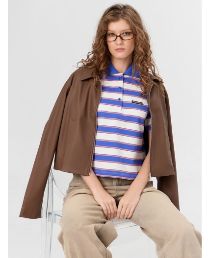 Поло полоска ультрамарин