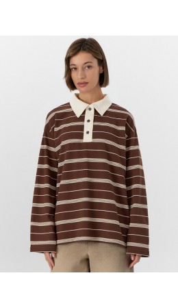 Поло полоска на шоколадном