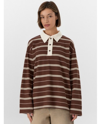 Поло полоска на шоколадном