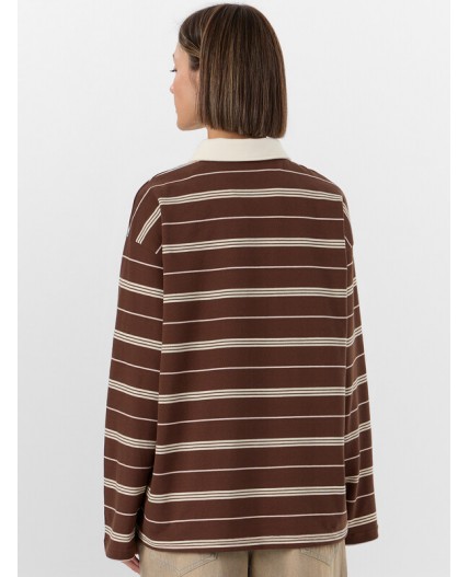 Поло полоска на шоколадном