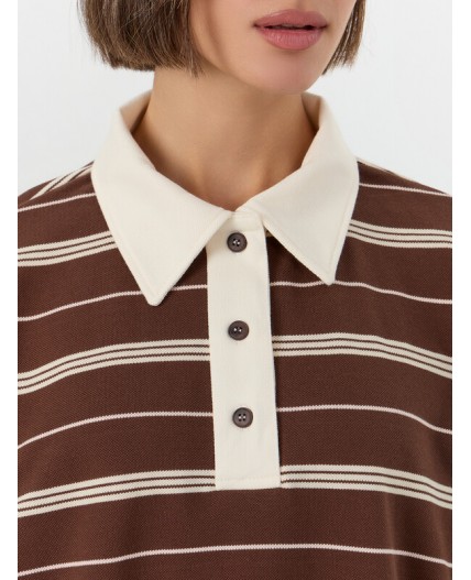 Поло полоска на шоколадном