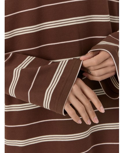 Поло полоска на шоколадном