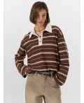 Поло полоска на шоколадном