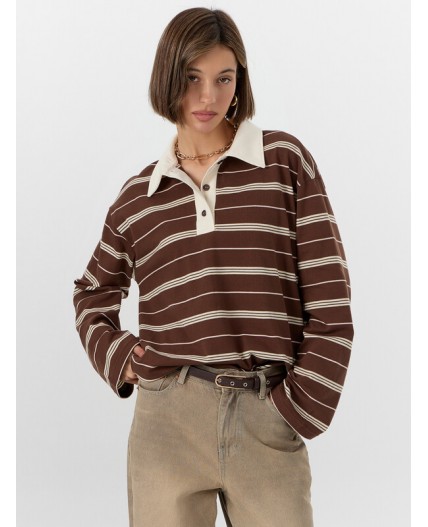 Поло полоска на шоколадном