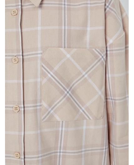 Рубашка бежевая клетка