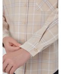 Рубашка бежевая клетка