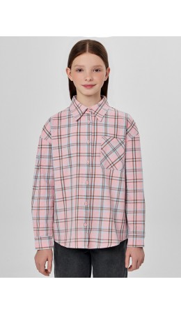 Рубашка голубая и розовая клетка