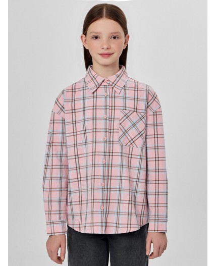 Рубашка голубая и розовая клетка
