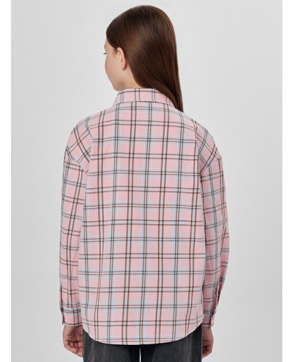 Рубашка голубая и розовая клетка