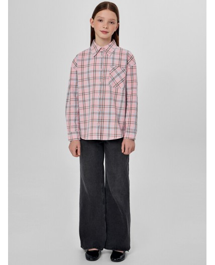 Рубашка голубая и розовая клетка