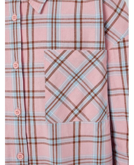 Рубашка голубая и розовая клетка