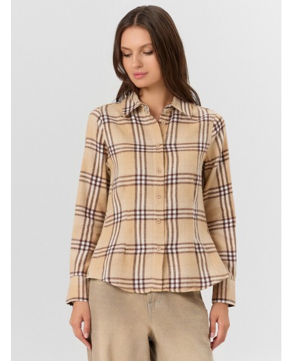 Рубашка св.коричневая клетка