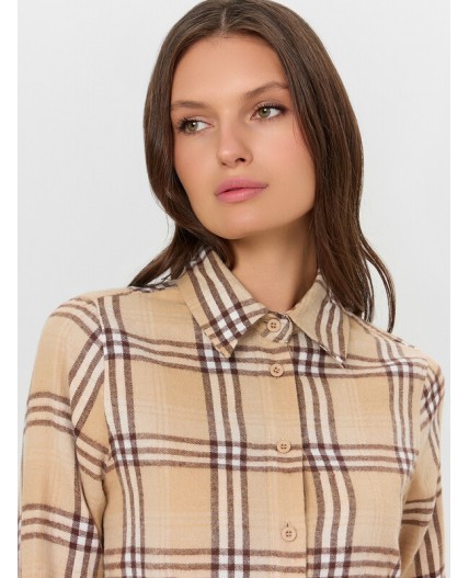 Рубашка св.коричневая клетка
