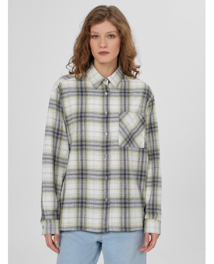 Рубашка бежево -серая клетка