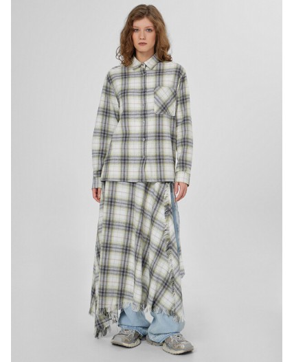 Рубашка бежево -серая клетка