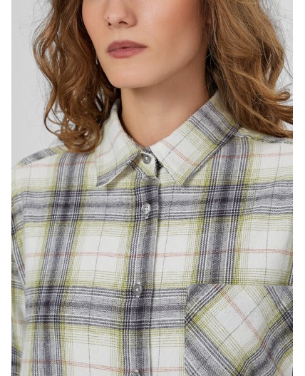 Рубашка бежево -серая клетка