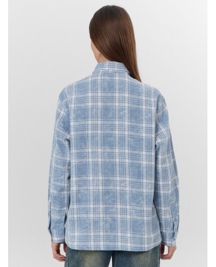 Рубашка голубо -белая клетка