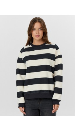 Свитшот молочно -черная полоска
