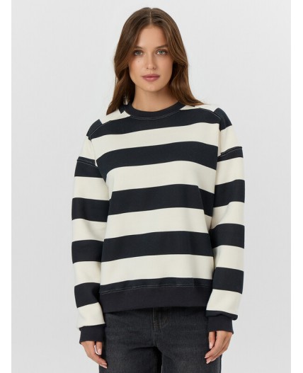 Свитшот молочно -черная полоска