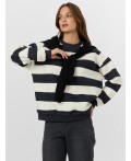 Свитшот молочно -черная полоска