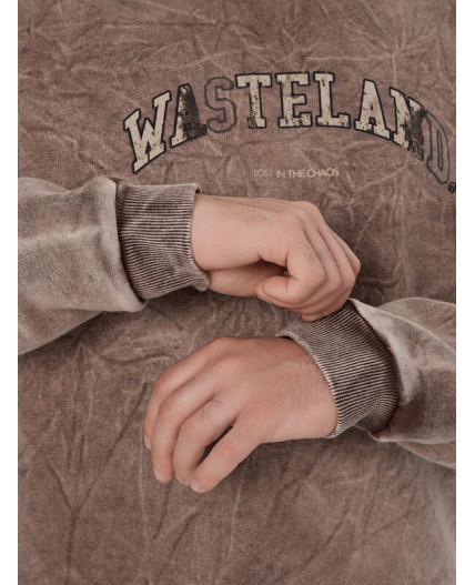 Свитшот ACID WASH шоколадный +печать