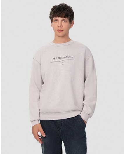 Свитшот ACID WASH серый +печать