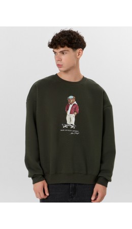 Свитшот т.хаки +печать1