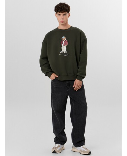 Свитшот т.хаки +печать1