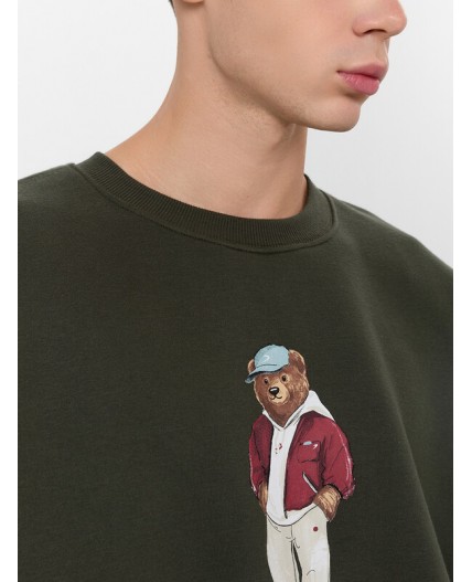 Свитшот т.хаки +печать1