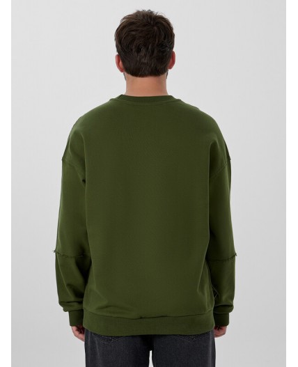 Свитшот осенний мох +печать