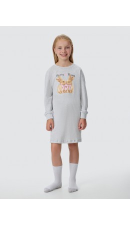 Сорочка серый меланж 4306-А +печать2