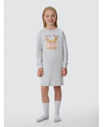 Сорочка серый меланж 4306-А +печать2