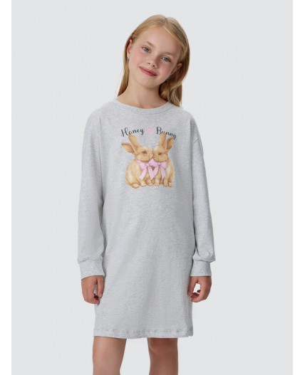 Сорочка серый меланж 4306-А +печать2