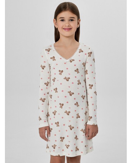 Сорочка мишки с цветами на молоке